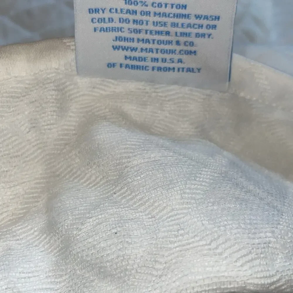 Matouk Quilted‎ Euro Sham in White Cotton Percale Gemma